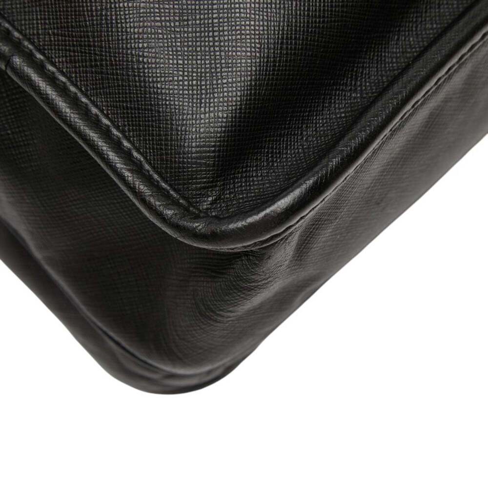 PRADA Black Leather Saffiano Messenger Shoulder Bag - Picture 7 of 16
